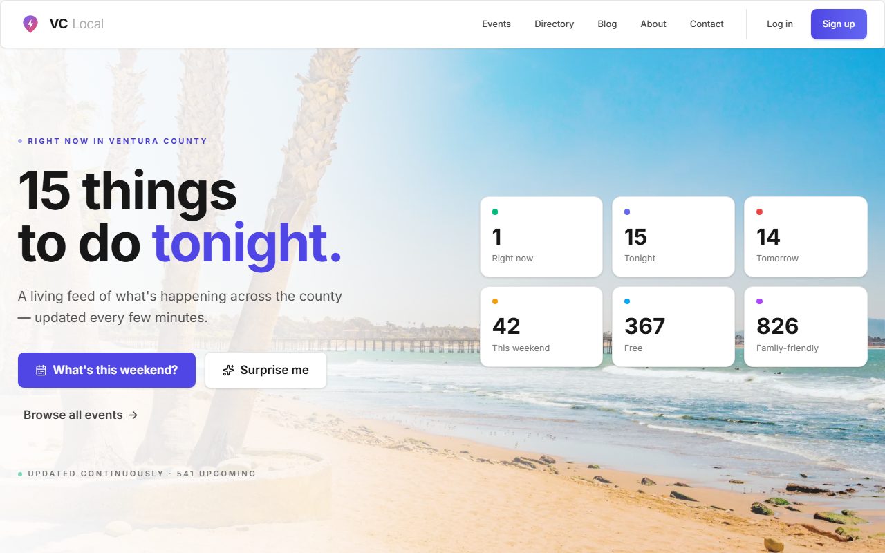 Ventura County Local — events directory homepage