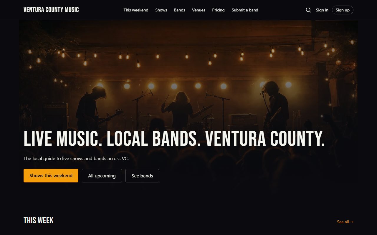 Ventura County Music — live shows and bands homepage